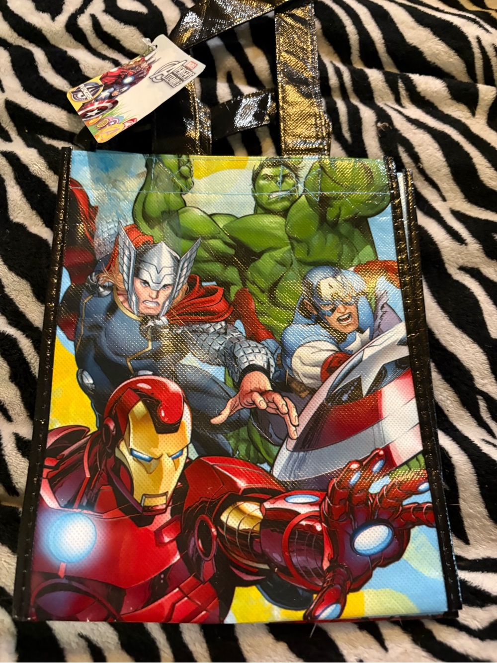Marvel Kids Avengers Character Tote Bag in Red, Green, Blue, Yellow